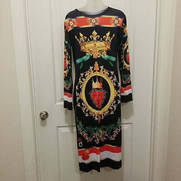 Fabulous Printed Midi Dress size 1XLarge - Picture 9 of 9